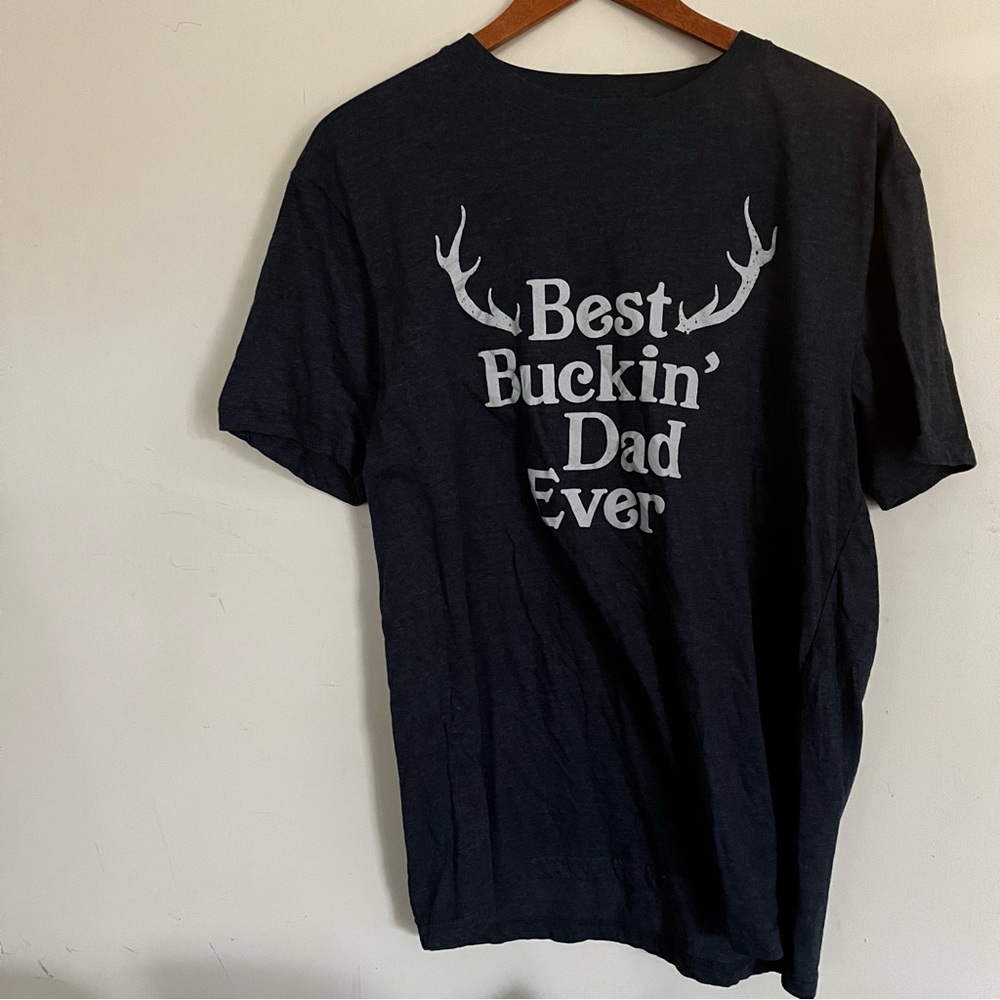 Grey Best Bucking Dad Ever Tee Father’s Day Dad Gift Short Sleeve
